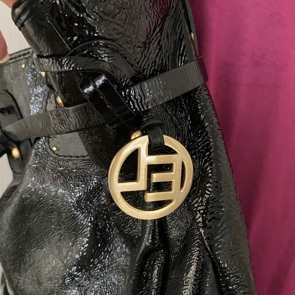 Elliott Lucca- Black Patent Leather Hobo Bag - Picture 9 of 10